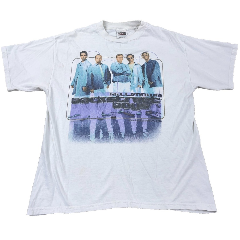 Vintage Backstreet Boys Shirt Men Large White Band Tee Millennium Y2K Original